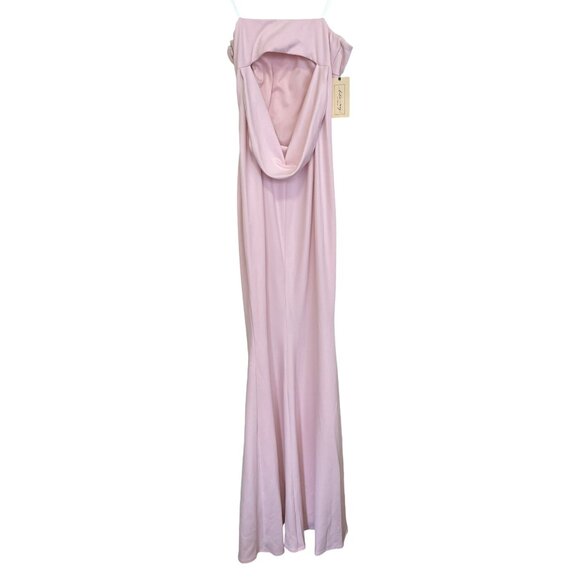 Katie May Pink Strapless Drape Back Jersey Maxi Dress Formal Sz Small NWT - Picture 6 of 8